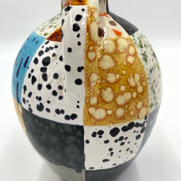 Vintage Ceramic Vase Jug 1986 multi color With Handle. - Picture 6 of 10